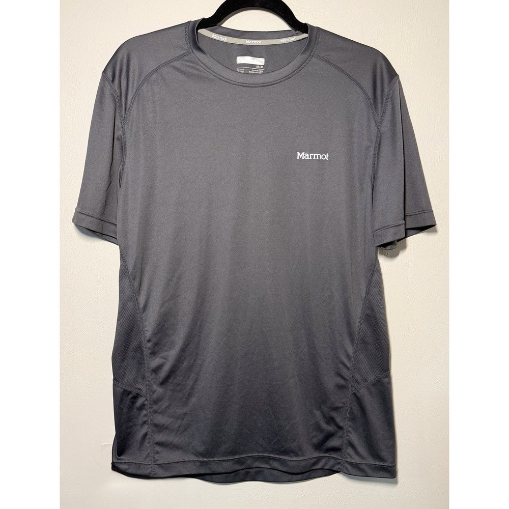 Marmot Performance Active T-Shirt Men's Size M Gray Short Sleeve Breathable